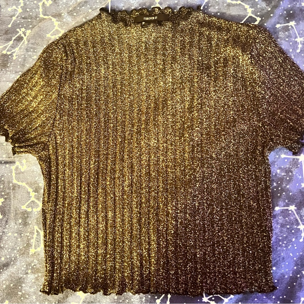 💜✨Host Pick!✨ Forever 21 Sparkly Black Crop Top